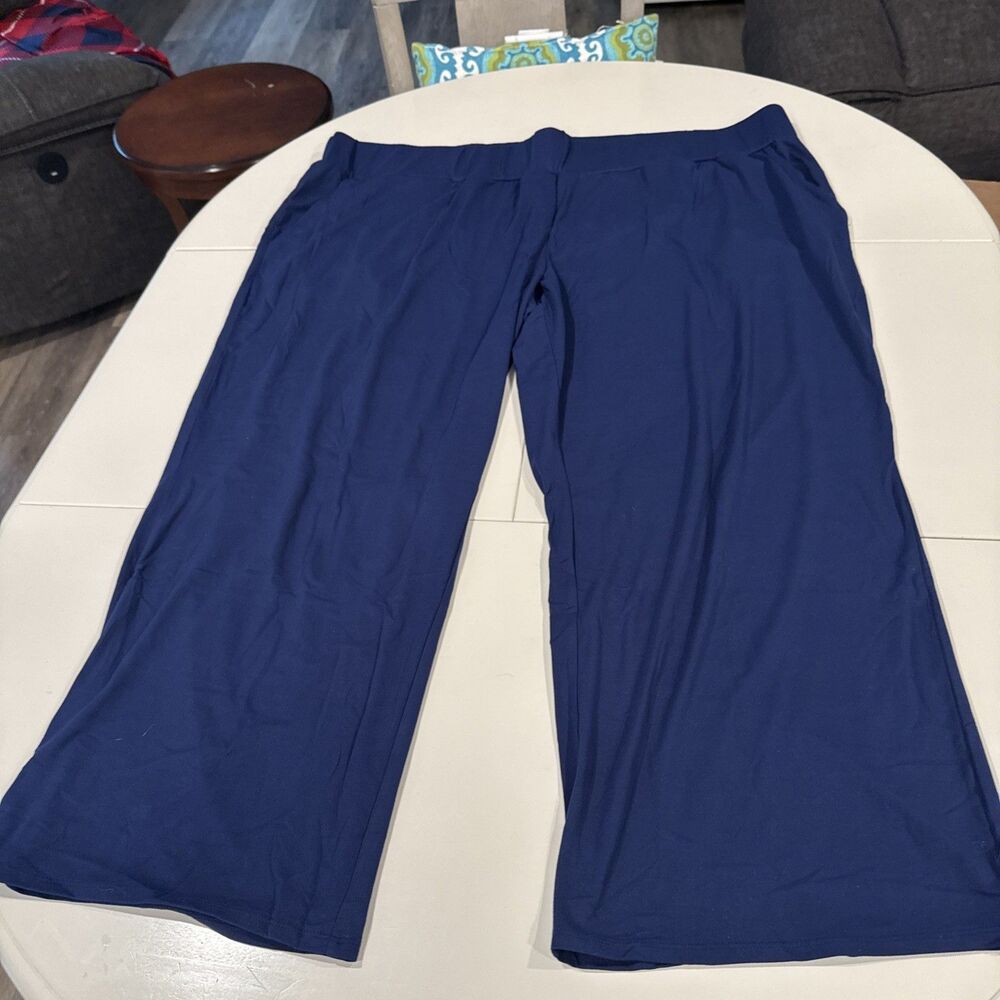 Elizabeth & Clarke Straight Leg Pants with WaistShape Blue 4X